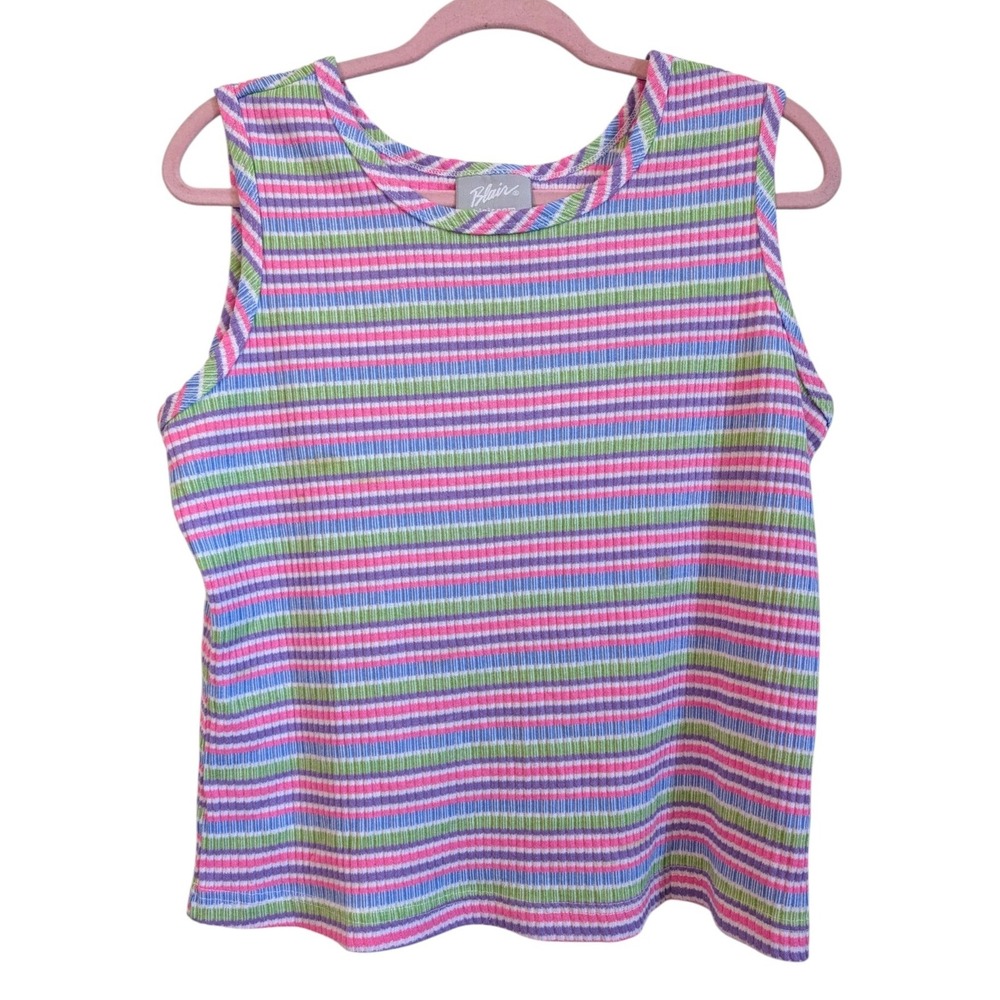 Blair Vintage Striped Ribbed Knit Tank Top